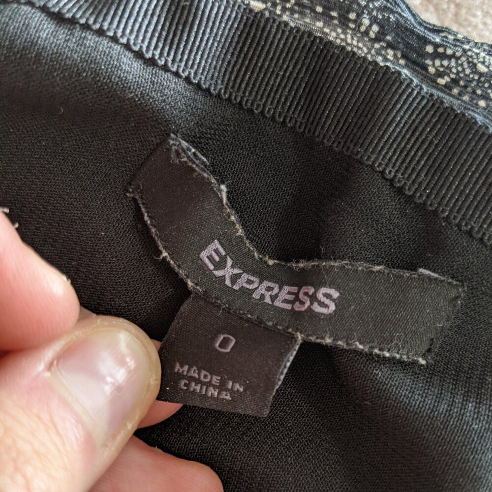 Express Black Ruffle Mini Skirt - Picture 3 of 9